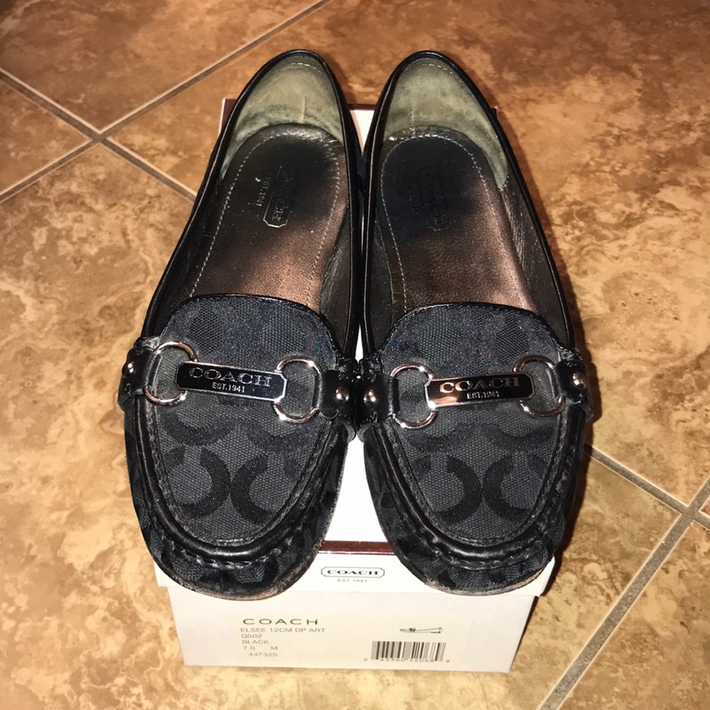 Coach black loafers